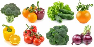 Gemüse und Obst auf ein Weiß Hintergrund foto