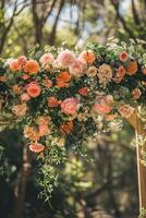 Hochzeit Blume Bogen im Natur foto