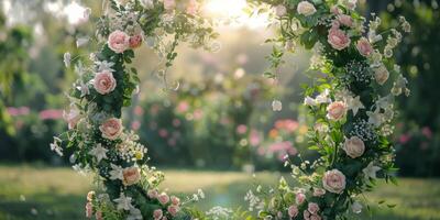 Hochzeit Blume Bogen im Natur foto