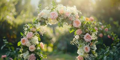 Hochzeit Blume Bogen im Natur foto