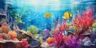 unter Wasser Welt Fisch Korallen foto