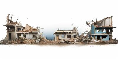 zerstört Stadt Gebäude von Erdbeben foto