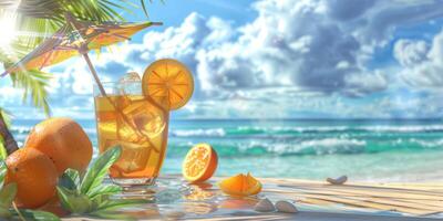 exotisch Obst Cocktails auf das Strand foto