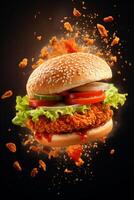 Burger schnell Essen köstlich foto
