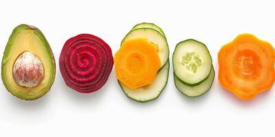 Gemüse und Früchte auf ein Weiß Hintergrund foto