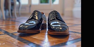 Patent Leder Herren Schuhe foto