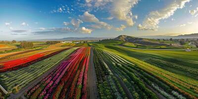 Antenne Aussicht von Blühen Blumen foto