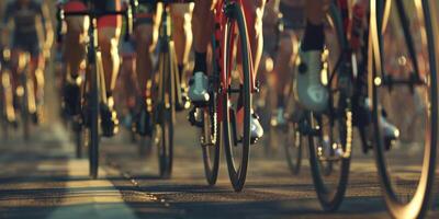 Radfahrer mit Fachmann Rennen Sport Ausrüstung Reiten foto