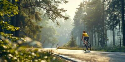 Radfahrer mit Fachmann Rennen Sport Ausrüstung Reiten foto