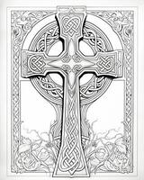 keltisch Kreuz Färbung Seiten foto