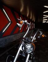 Minsk, Weißrussland, April 4, 2024 - - Harley Davidson auf Garage foto