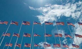 oben Aussicht USA uns Flagge vereinigt angegeben amerikanisch 4 .. her Juli Unabhängigkeit National glücklich patriotisch Freiheit Kalender Flagge Zeit Geschäft Denkmal Planung abstrakt Geschäft Zeit Erinnerung Konzept Party USA foto