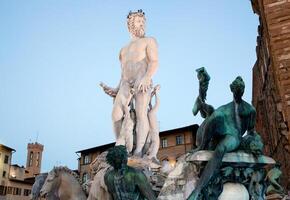 das Brunnen von Neptun, Florenz, Italien foto