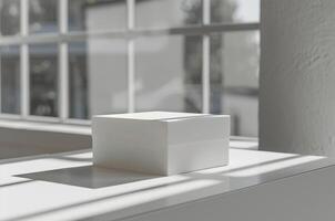 Attrappe, Lehrmodell, Simulation Weiß Box durch das Fenster foto