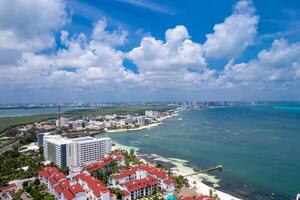 Antenne Aussicht von cancun Hotel Zone, Mexiko foto