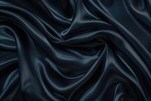 schwarz Seide Textur luxuriös Satin- zum abstrakt Hintergrund. Stoff von dunkel Ton foto