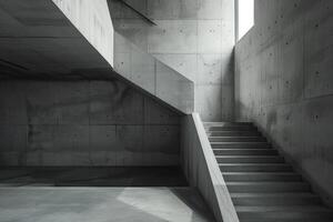 ein Treppe gemacht von Beton Schritte führen oben zu ein Fenster foto