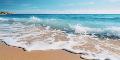 Nahansicht Fotografie von das Strand Ufer neutral Farben Frieden beim Tag Natur draussen Landschaft Hintergrund. entspannend Ferien Stimmung Szene foto