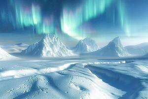 schön Nord Beleuchtung, hell Aurora Borealis Winter im Atmosphäre foto
