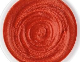 Ketchup oder Tomate Soße Hintergrund oder Textur foto