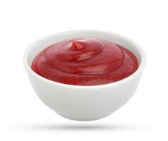 Ketchup isoliert auf Weiß foto