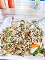 einer von das Unterschrift Geschirr von indonesisch Restaurants, nasi goreng bebek kabel ich jo. foto