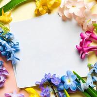 bunt Blumen und schön Blumen- Banner Bild zum Mutter Tag, Damen Tag, Blume Blüte, romantisch, Hochzeit und Valentinstag Tag foto