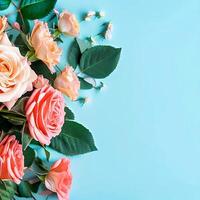 bunt Blumen und schön Blumen- Banner Bild zum Mutter Tag, Damen Tag, Blume Blüte, romantisch, Hochzeit und Valentinstag Tag foto