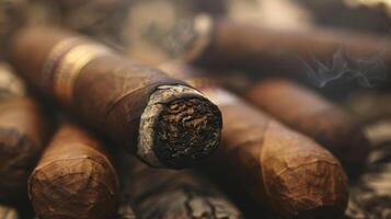 das Geruch von Zigarren verweilt im das Luft geben ein nicken zu das rebellisch und gewagt Natur von das Verbot Epoche foto