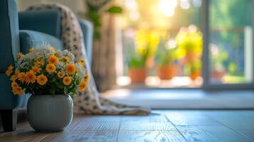 ein beschwingt Pensionierung Bungalow mit Neu leicht schiffbar Bodenbelag Erstellen ein sorgenfrei Umgebung Das erlaubt Rentner zu Fokus auf genießen ihr golden Jahre foto