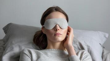 ein handgemacht handwerklich Schlaf Maske gemacht von fein Kaschmir Erhebung Ihre Schlaf zu ein ganze Neu Niveau von Extravaganz foto