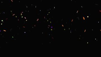 Bunte Regenbogen-Konfetti funkeln abstrakte Textur-Overlays glitzernde goldene Partikel auf Schwarz. foto