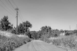 schön leeren Asphalt Straße im Landschaft auf Licht Hintergrund foto