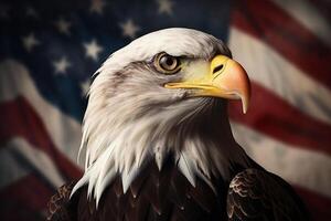 amerikanisch Adler mit USA Flagge patriotisch Hintergrund. Freiheit, Patriotismus. . foto