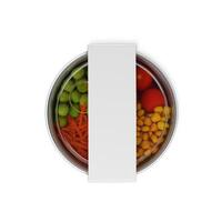 Salat Essen Container auf Weiß Hintergrund foto