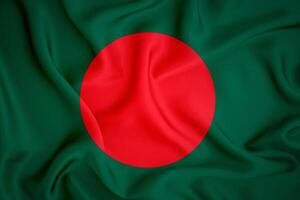 Bangladesch Flagge Hintergrund. Flagge von Bangladesch winken im das Wind. 3d Illustration foto