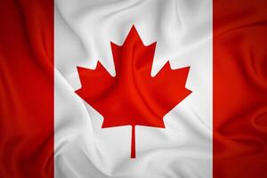 Kanada Flagge Hintergrund. Flagge von Kanada winken im das Wind. 3d Illustration foto