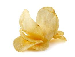 Kartoffel Chips isoliert auf Weiß Hintergrund. foto