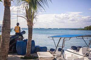 bayahibe dominikanisch Republik 21 Januar 2020 Szene von Täglich Leben im das Stadt, Dorf von bayahibe im das dominikanisch Republik während ein Sommer- Tag foto