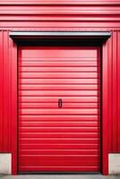 Kirsche rot und Weiß Garage Metall Tür foto