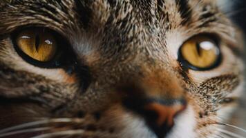 schließen oben von ein Katze Augen foto