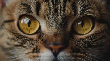 schließen oben von ein Katze Augen foto