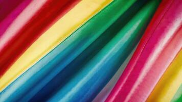 ein schließen oben von ein Regenbogen farbig Stoff foto