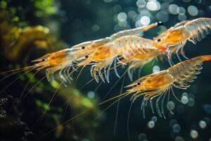 das subtil Majestät von Marine Kreaturen gefangen durch das Linse mit ein Garnelen foto