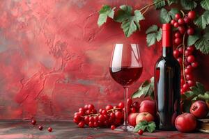 das beschwingt Farbton von rot Wein, widerhallend das Wärme von intim Versammlungen und Feierlichkeiten foto
