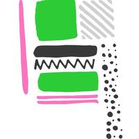abstraktes grünes und rosafarbenes Dreieck und Kreismuster mit moderner abstrakter Textur auf Weiß.