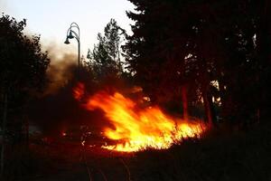 ein Feuer Das brennt alles Das brennt. foto