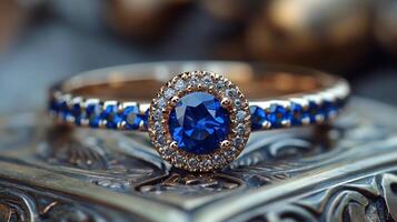 Blau Saphir Ring foto