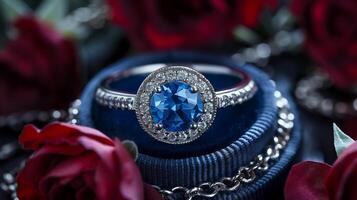 Blau Saphir Ring foto