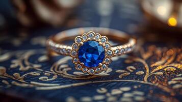 Blau Saphir Ring foto